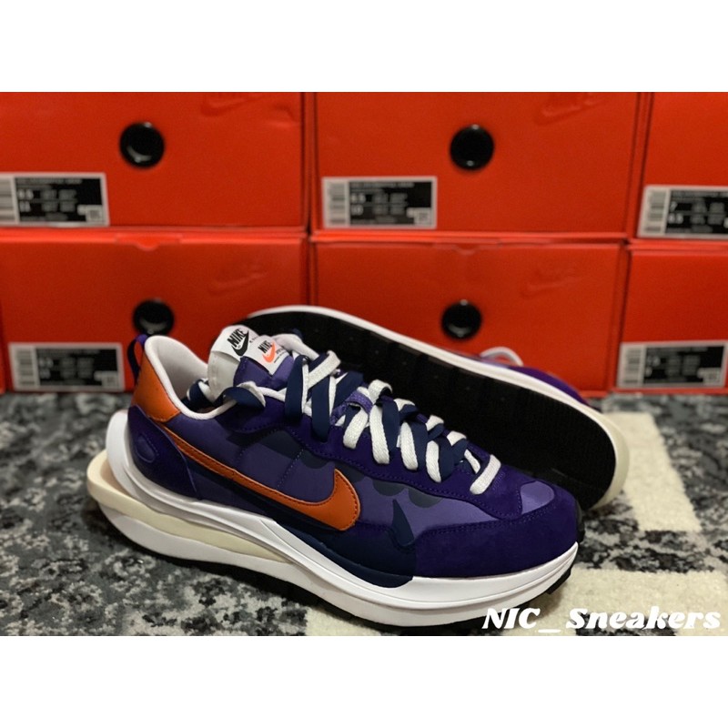 ✤ NIC_Sneakers ✤ Sacai x Nike Vaporwaffle 紫橘 DD1875-500