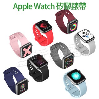 【38mm/40mm】 Apple Watch Series 1~6 運動型矽膠錶帶/iWatch智慧手錶運動型錶環/按