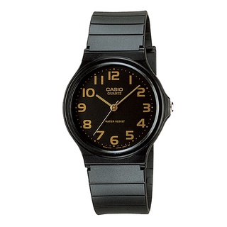 CASIO卡西歐｜超輕圓形數字錶-黑面金字 (MQ-24-1B2LDF)手錶