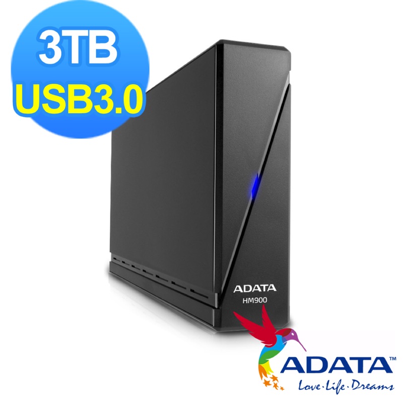 全新未拆封(盒裝)ADATA威剛 HM900 3TB USB3.0 3.5吋外接硬碟