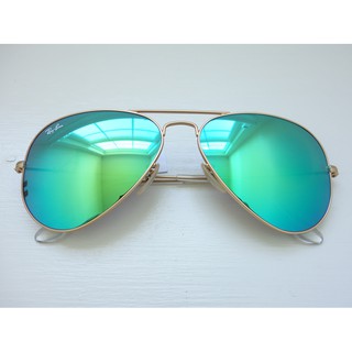 RAY-BAN 太陽眼鏡 雷朋 飛行員 綠色水銀鏡片 霧金框 3025 112/19 58【以靡專櫃正品】