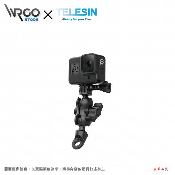 ◄WRGO►GOPRO配件 TELESIN 機車後照鏡固定支架 (直上版) 機車支架 公司貨