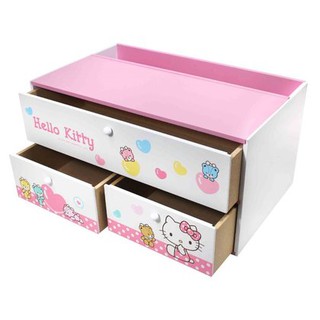 《熊兔的店 》 正版授權 木製 Hello Kitty 小熊 橫式三抽一格收納盒 KT-1016 KT-1022