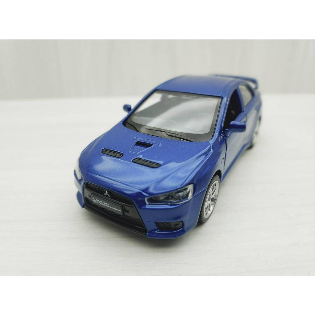 全新盒裝~1:41~三菱 LANCER EVOLUTION X 藍色 合金模型車