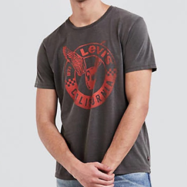 Levi's 短袖T恤 男裝 T恤 短袖 短T-Shirt 圓領上衣 L10380 黑灰色(現貨)