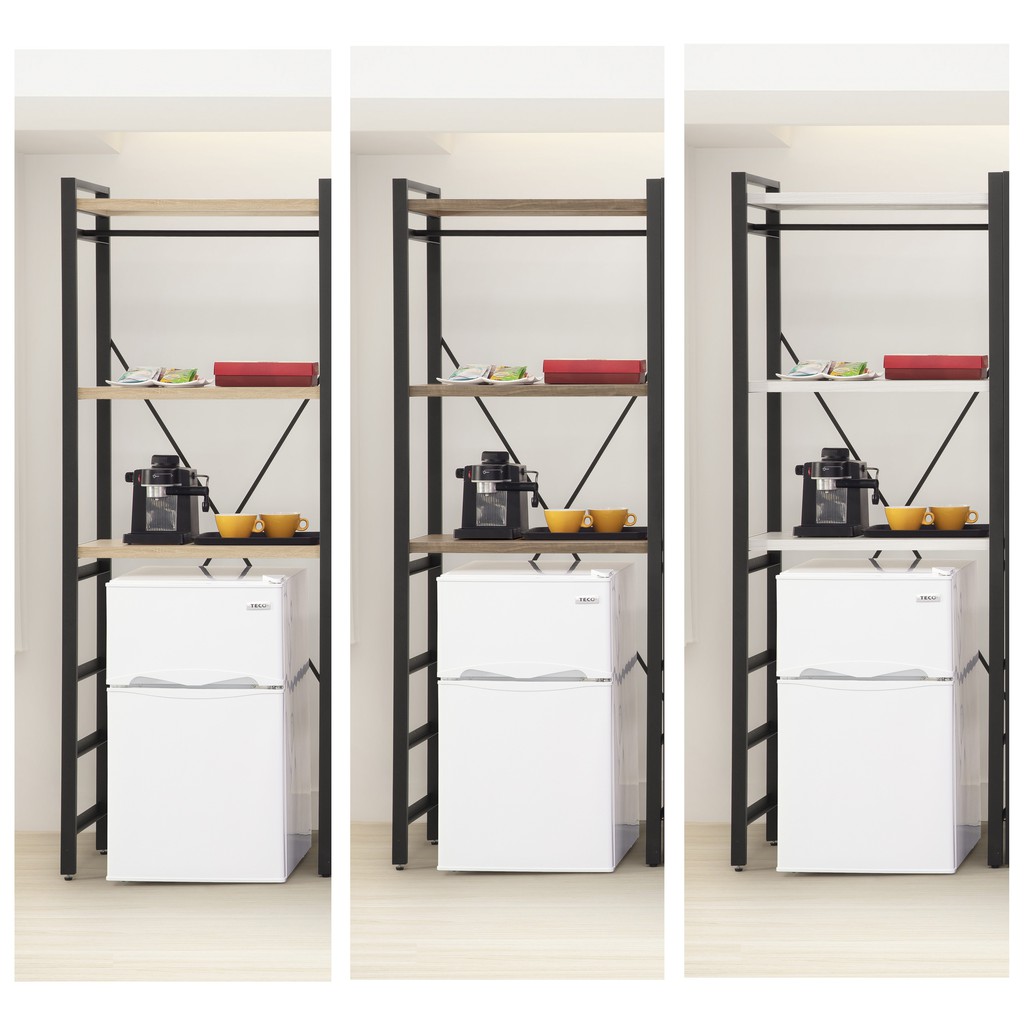Diy 輕工業風冰箱架電器櫃冰箱鐵架冰箱層架組合式鐵架冰箱收納櫃三色米恩居家生活 蝦皮購物