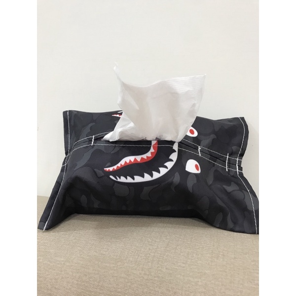 鯊魚面紙套 日系潮牌BAPE 鯊魚 APE暗黑迷彩 加購團購價五月花輕巧抽取衛生紙130抽