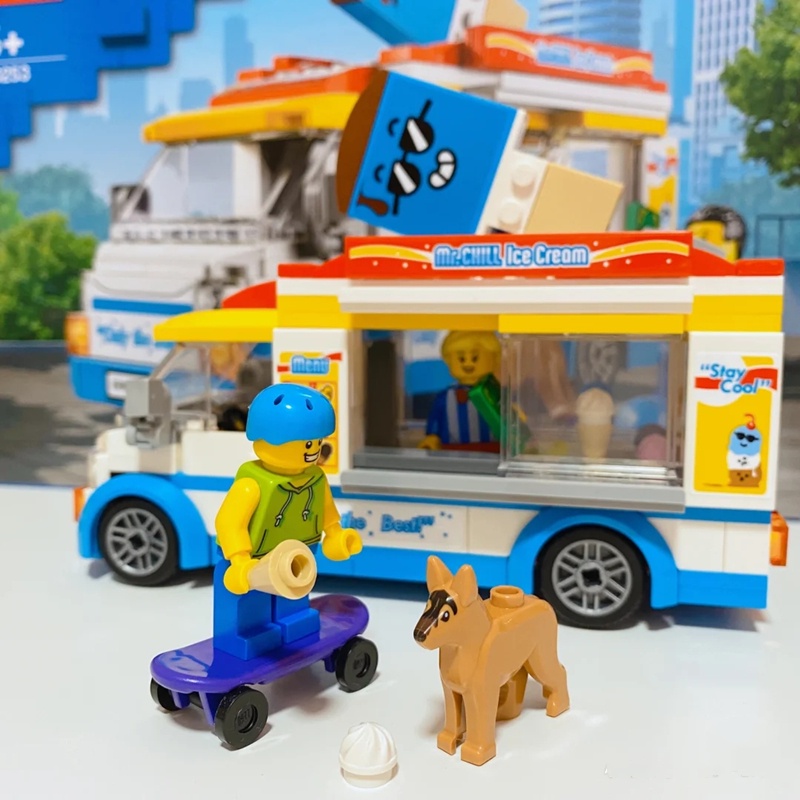 ❒✳2021新品拼圖拼搭60253城市系列冰激凌車雪糕車兒童拼裝積木玩具