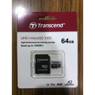點子電腦-北投◎創見Transcend 64G ◎U3/A2/V30/4K MicroSD 330S 記憶卡 450元