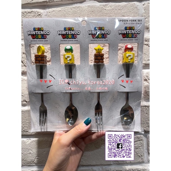 日本🇯🇵環球影城 任天堂園區商品 瑪利歐餐具組合 水果叉子 湯匙