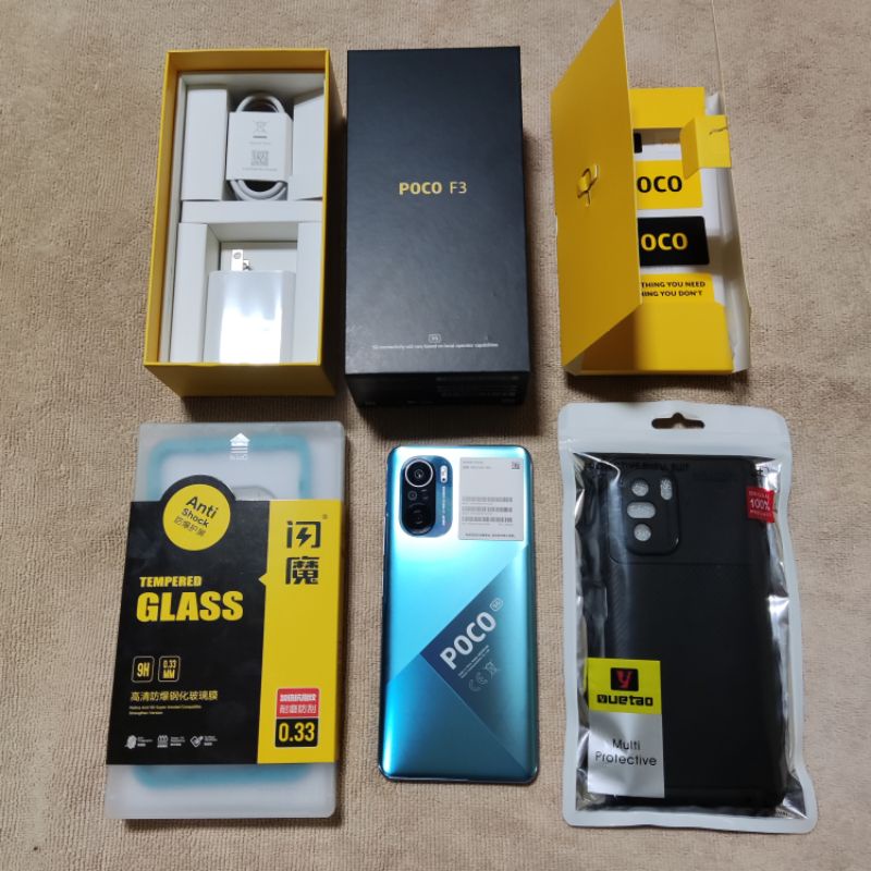 POCO F3 5G  8g/256g 深海藍 寶可夢飛人手機 免阻斷器