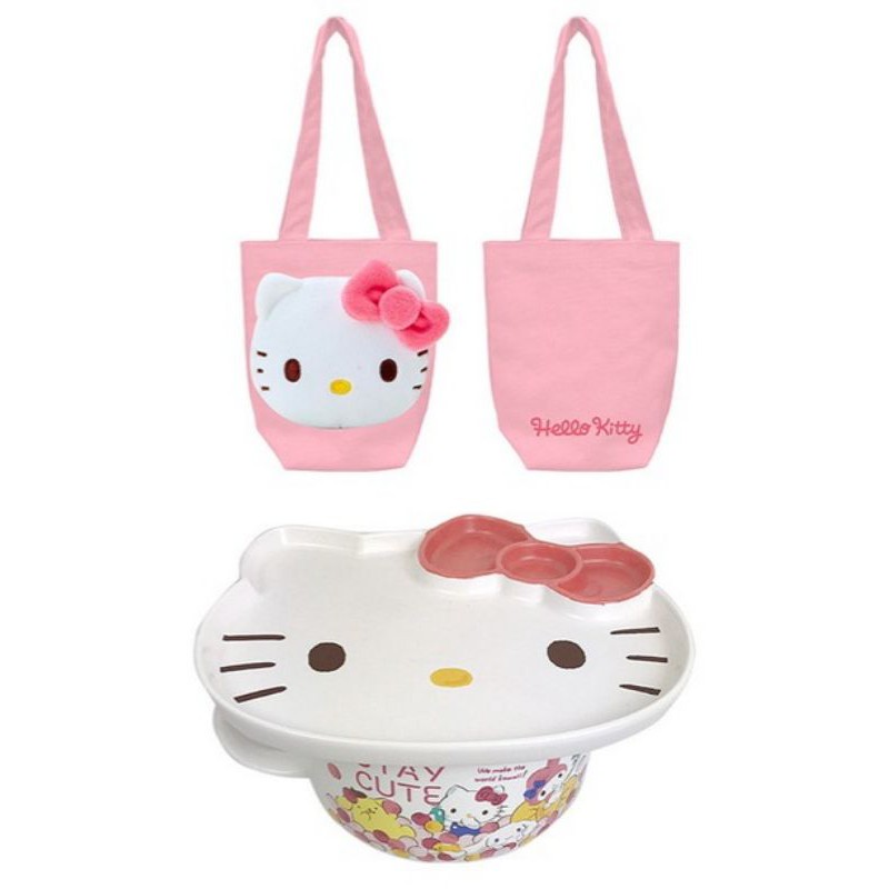 全新現貨速寄 7-11 Hello Kitty 造型小提包 陶瓷碗盤組 泡麵碗