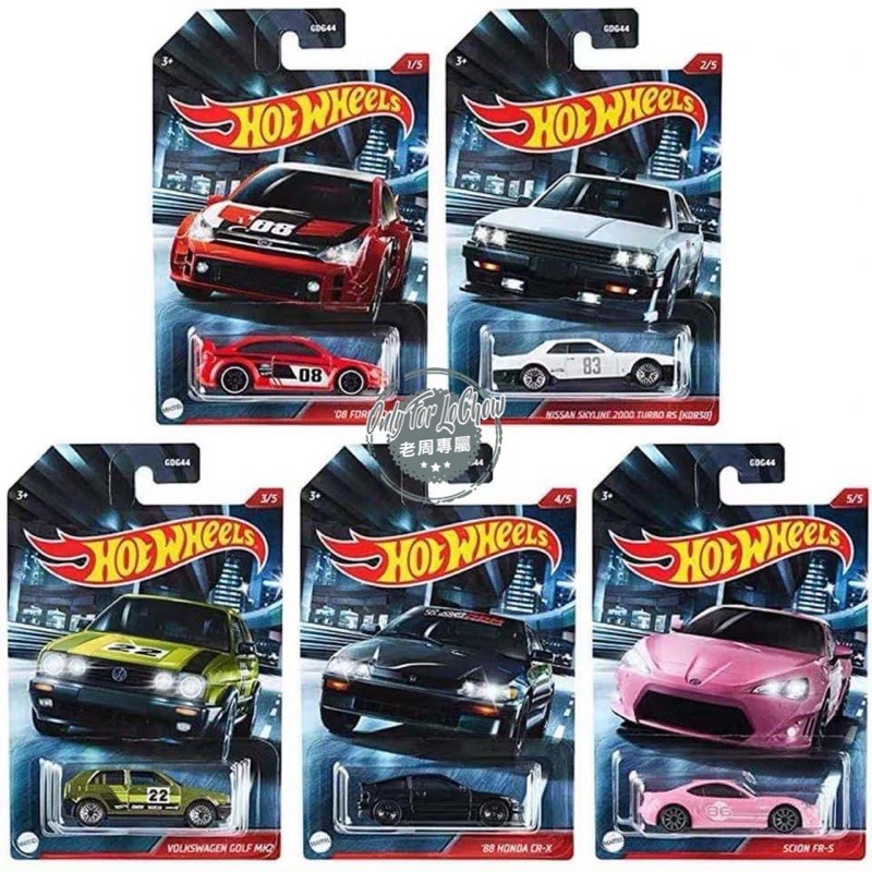 現貨 老周微影 Hot Wheels 風火輪 1/64 夜燃 Ford Focus 86 Golf Skyline模型車