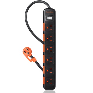 群加 PowerSync 1開6插滑蓋防塵防雷擊延長線 黑/白色