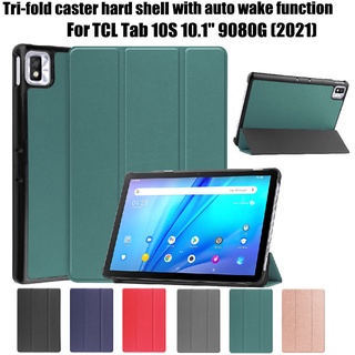 Tcl Tab 10S 保護套 10.1 英寸 9080G 平板電腦保護套 PU 皮套帶自動喚醒功能支架翻蓋保護套適用於