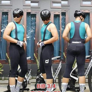 BIB 3/4 填充黑色透明自行車褲型蘇丹