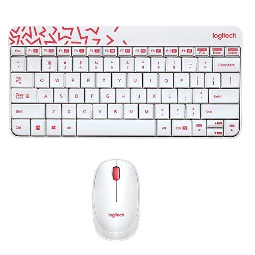 LOGITECH 920-008206	羅技 無線鍵盤滑鼠組 MK240-白色/紅邊