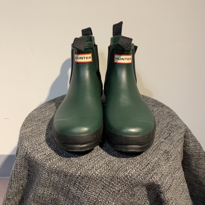 二手 HUNTER 綠色短靴 男 UK7/US8/EU40