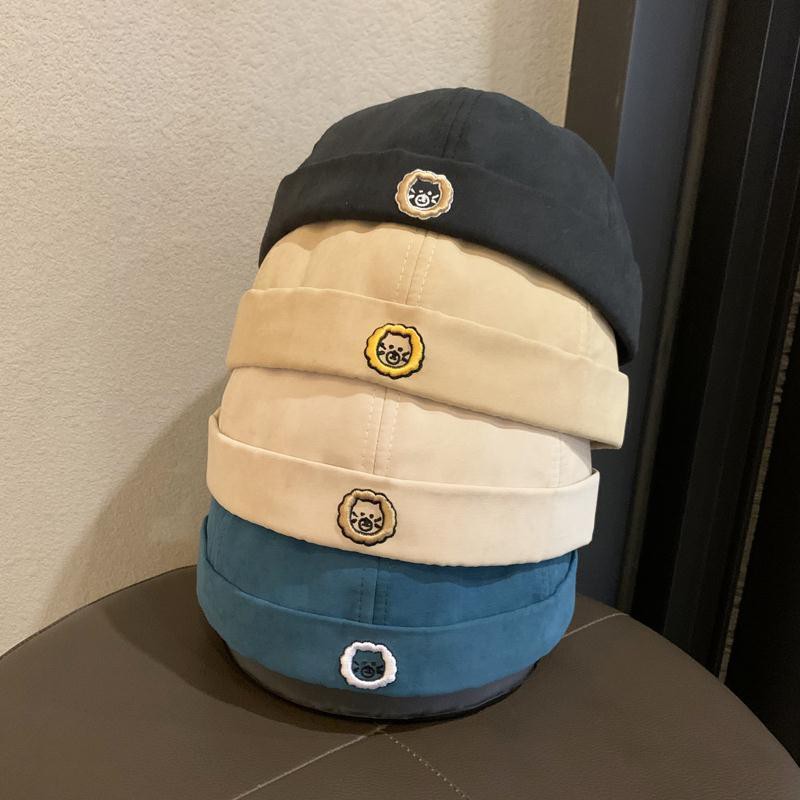 短毛帽瓜皮帽水兵帽日本原宿獅子頭無檐水手帽子男街頭雅痞地主帽秋季女潮流氓瓜皮帽 蝦皮購物