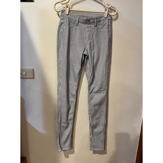 Uniqlo 窄版彈力條紋長褲（二手/七成新）