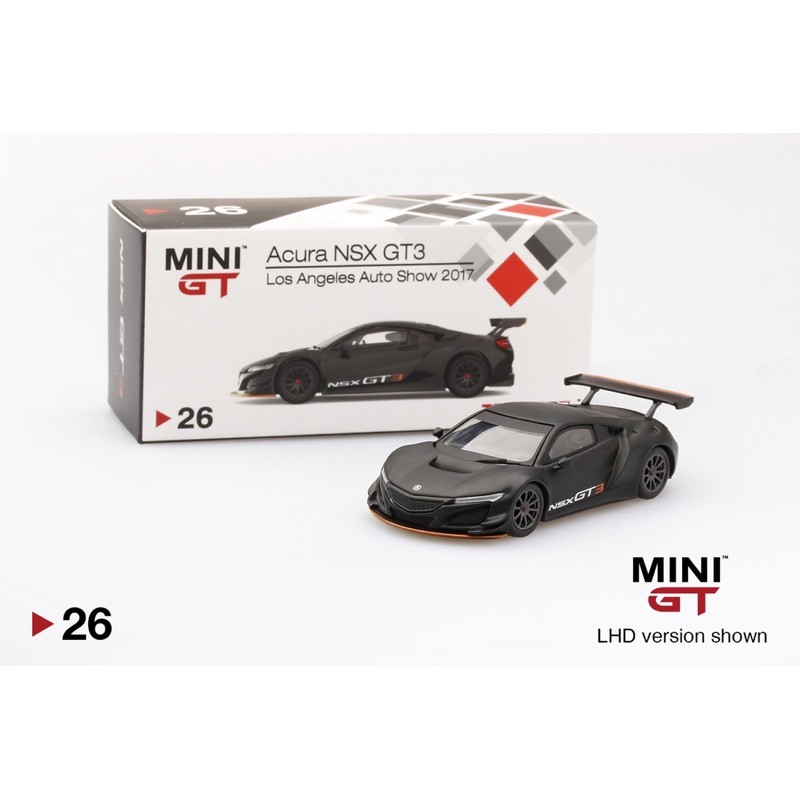 現貨 老周微影 Tiny MiniGT 26 消光黑 Acura NSX GT3 洛杉磯國際車展 Honda 合金模型車