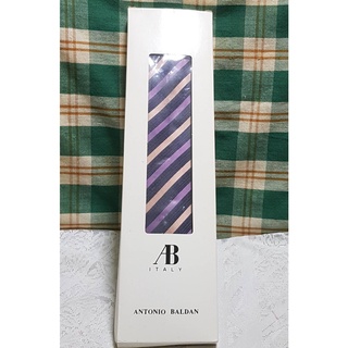 義大利ANTONIO BALDAN 領帶 紫黃黑斜條紋 展現男士帥氣中的成熟魅力 附領帶打法