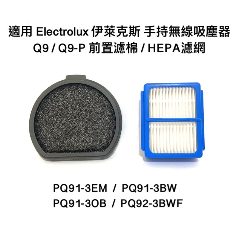 適用 伊萊克斯 Electrolux Q9 Q9-P 吸塵器 HEPA 濾網 PQ91 3EM 3BW 3OB 3BWF