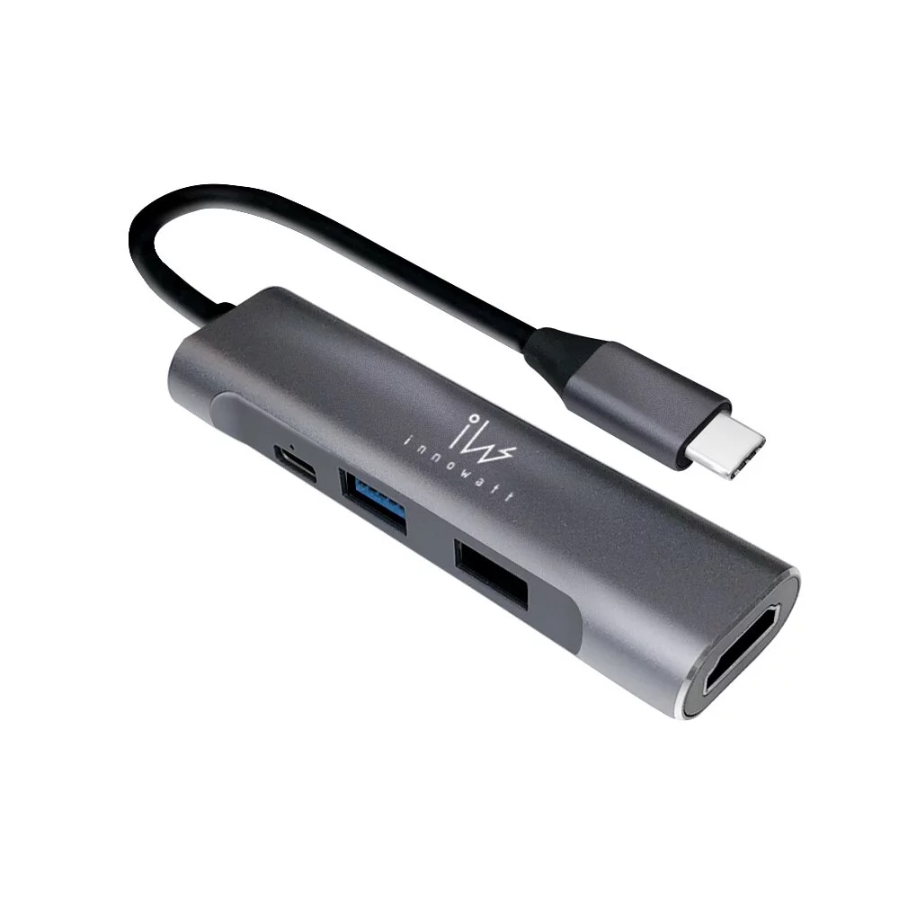 〔innowatt〕THE DOCK S USB-C Hub 4合1充電傳輸集線轉接器 (兼容任天堂Switch)
