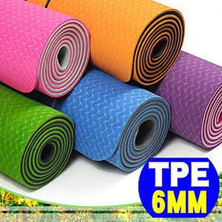 環保TPE 6MM雙色瑜珈墊(加長版)(贈送背袋)C155-159運動墊止滑墊防滑墊地墊推薦