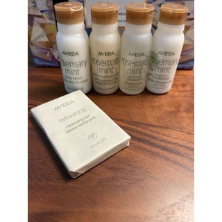 AVEDA 迷迭薄荷 沐浴乳30ml/身體乳30ml/洗髮精30ml/潤髮乳30ml/沐浴皂 25g 全新 旅行組