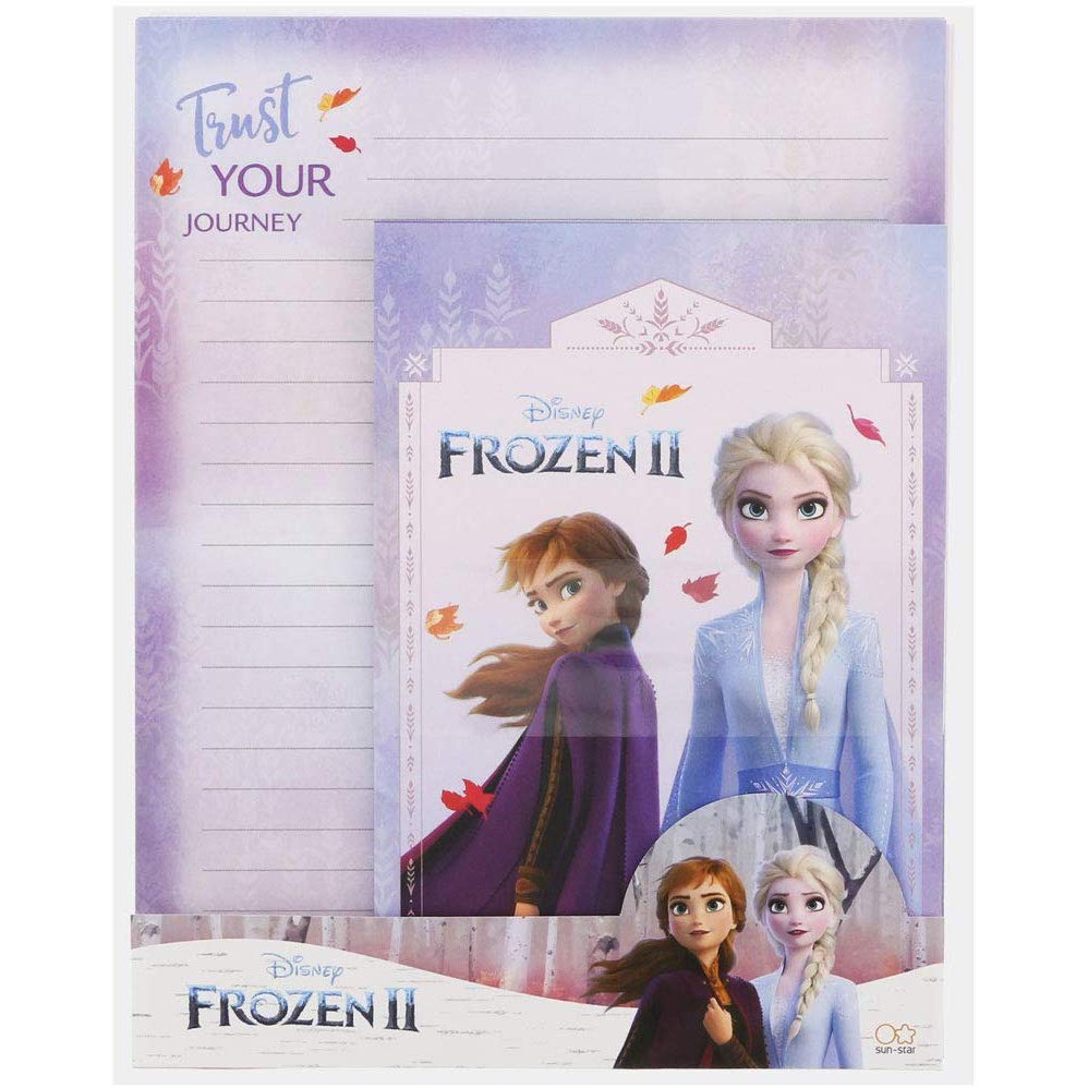 日本製冰雪奇緣2安娜與女王2種圖案信封信紙套組Frozen II風格文具卡通動漫日本代購