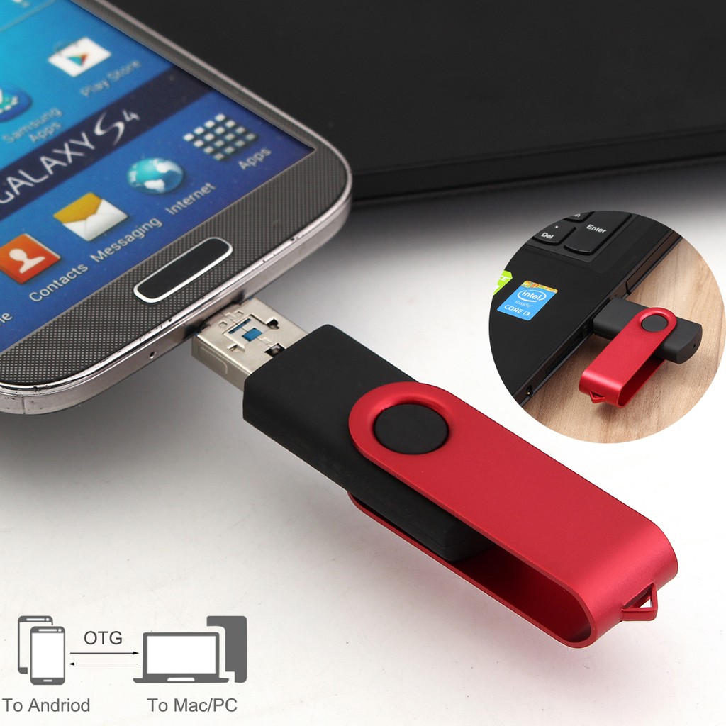 Usb Otg閃存驅動器64gb 32gb 16gb 8gb 4gb Pendrive適用於android Pc實際容量 蝦皮購物