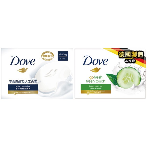 Dove 多芬 滋養柔嫩潔膚塊／清爽水嫩潔膚塊(90gx4入)【小三美日】香皂 D364918