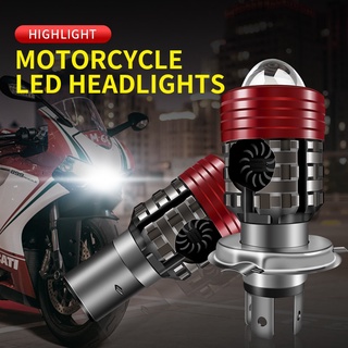 雙色 3000LM 摩托車大燈 H4 H6 P15d T19 高 / 近光 Led 燈泡鏡頭, 帶風扇摩托車聚光燈踏板車