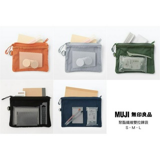 【預購】日本 MUJI 無印良品 聚酯纖維雙拉鍊袋