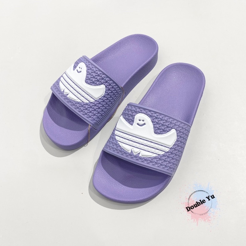 DY• ADIDAS OG SHMOOFOIL SLIDE 運動拖鞋 紫色 小鬼 鬼魂 聯名 插畫 女鞋 GW3162