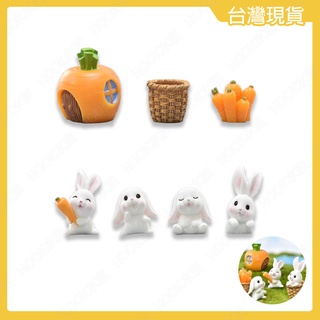 24H出貨🌟【Hook水族】小白兔 兔子 胡蘿菠 紅蘿菠 蘿菠屋 苔蘚多肉植物生態瓶配件景觀盆栽微景 水族用品