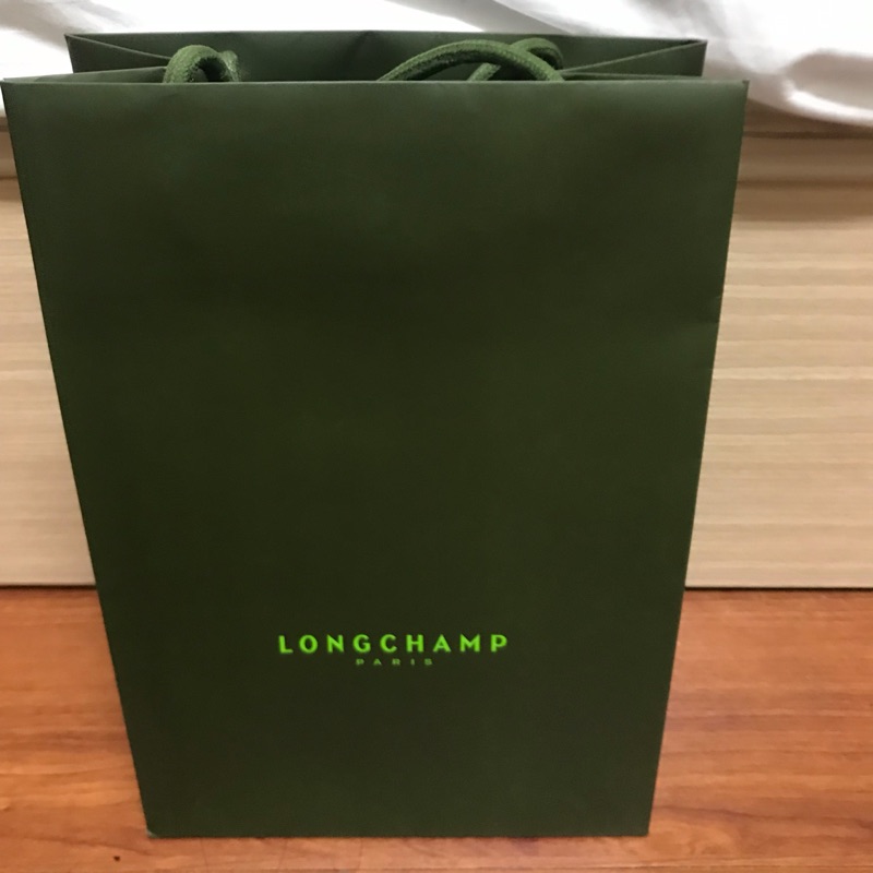 國際精品Longchamp 精典綠色紙袋