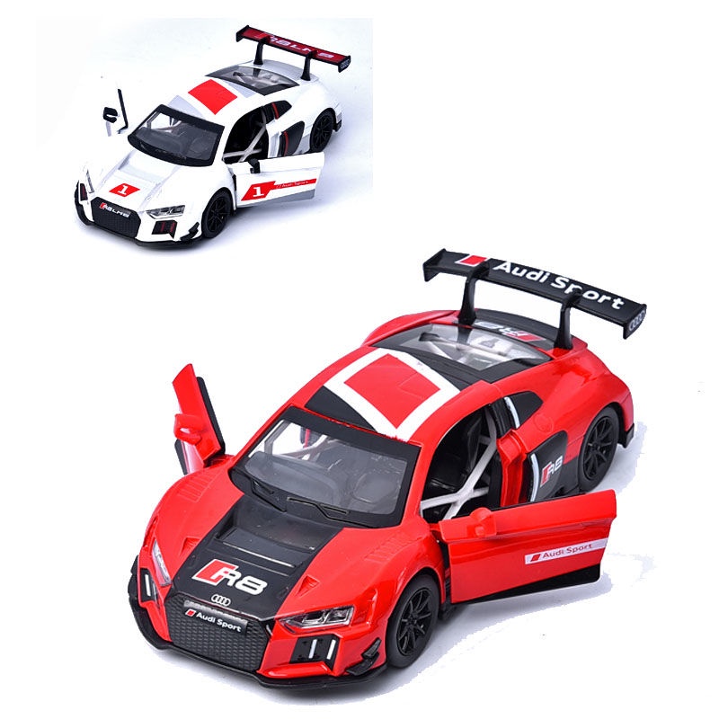 ✽✈彩珀1:32奧迪R8 LMS 合金汽車模型聲光版 回力玩具 尾翼跑車賽車