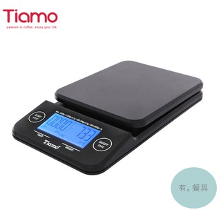 《有。餐具》Tiamo KS-900 專業計時電子秤 咖啡秤 附滴水盤 2kg/0.1g 藍光 (HK0513BK)