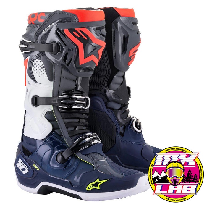 𝕸滑胎實驗室𝖃 Alpinestars® Tech 10 深灰/深藍/紅 頂級 車靴 越野靴 防摔 越野 滑胎 林道