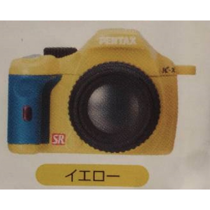 D-22 櫃 ： TAKARA 黃色 PENTAX K-x 賓得士 CAMERA 相機名鑑 微型吊飾 轉蛋　天富