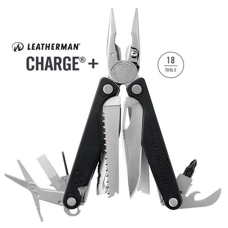 Leatherman Charge Plus 工具鉗-銀黑/附Bit組/ 黑尼龍套 832516 Charge+