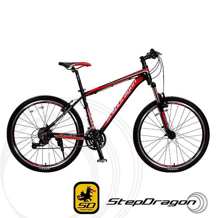 【StepDragon】Shimano 27速鋁合金登山車 SMA-270 V夾(黑紅)（限自取）-台中大明自行車