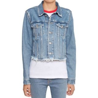 《全新/現貨》OFF WHITE 春夏款FLOWER SHOP 花卉系列短版牛仔單寧外套