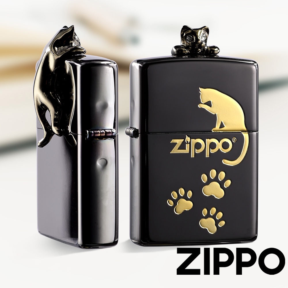 ZIPPO 爬牆貓咪(黑冰)防風打火機 ZA-3-178A 日本設計 限量 禮物 送禮 終身保固 官方旗艦店