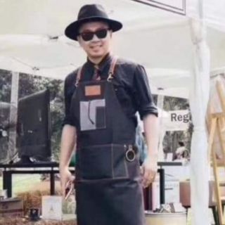 韓系時尚牛仔圍裙居家西餐廳烘培咖啡師髮型設計師