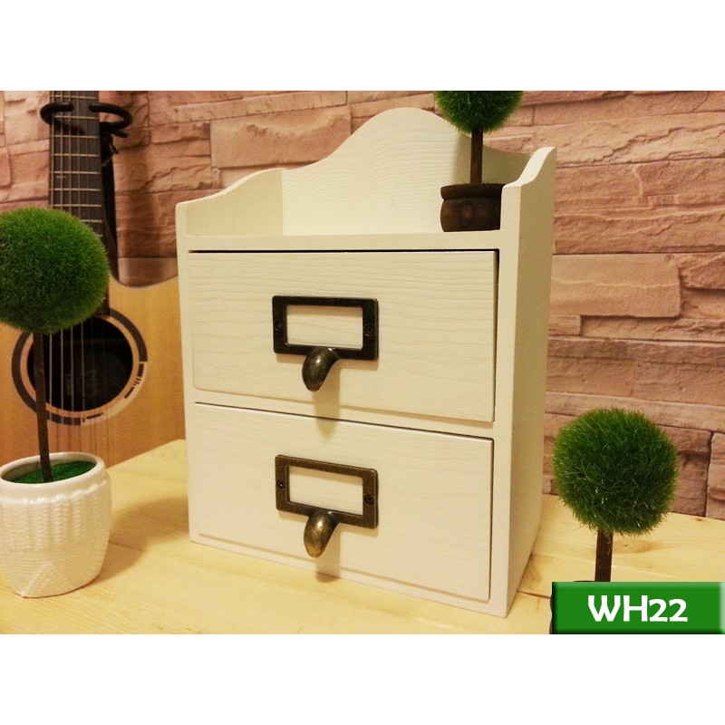 【現貨】實木抽屜式儲物盒 (北歐白) WH22 首飾收納 木盒 收納籃 工業風 北歐 LOFT 復古 美式