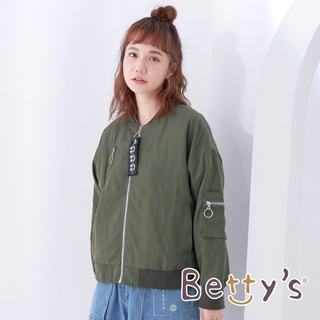 betty’s貝蒂思(05)率性軍風織帶飛行外套(軍綠)