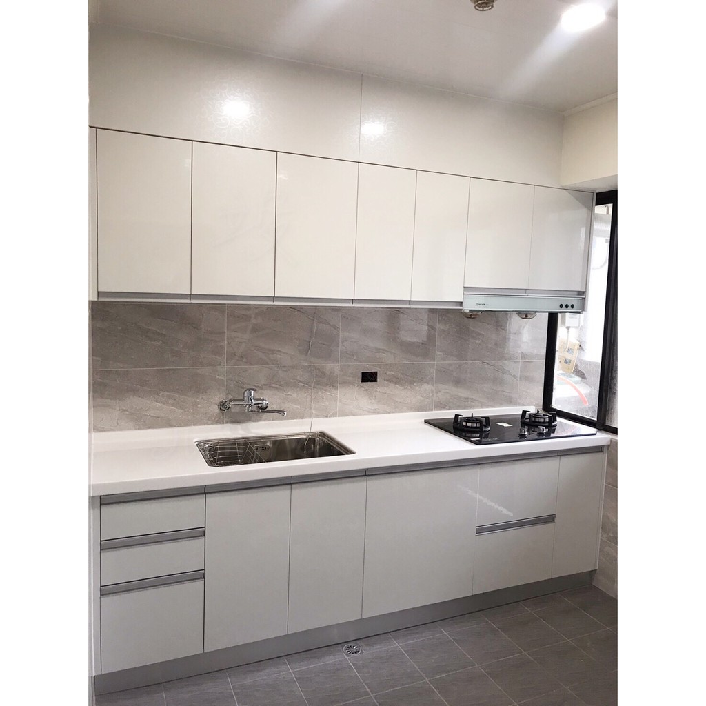 竣美精品廚具 中部廚具工廠直營 一字型253cm 人造石檯面 不銹鋼桶身 美耐門板不含三機 蝦皮購物